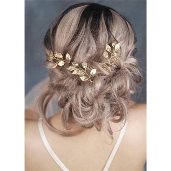 FXmimior Bride Hair Accessories Hair Pins Clip Bobby Pins Vintage Gold Leaf